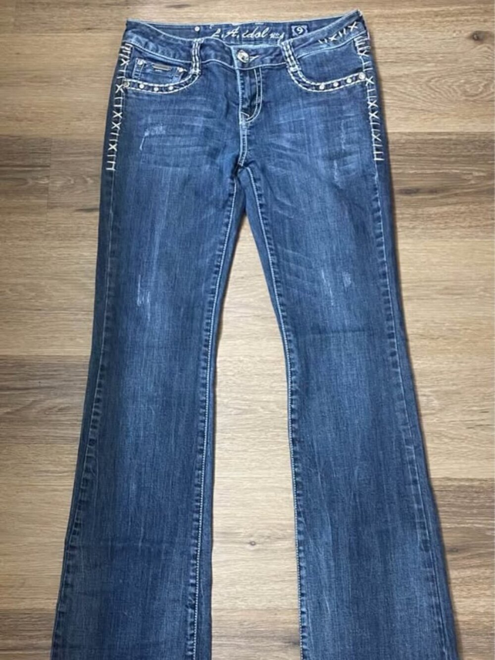 L.A. Idol Denim Dark Wash Embellished Jeans – Size 9